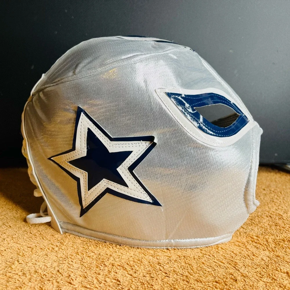 Dallas Cowboys style wrestler mask, Dallas Football Mexican Wrestler style mask